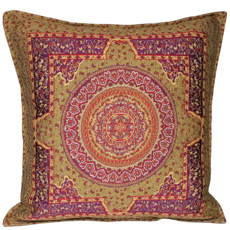 Vintage Retro Royal Exotic Kavka Turkish Throw Pillow - Light Green/Purple