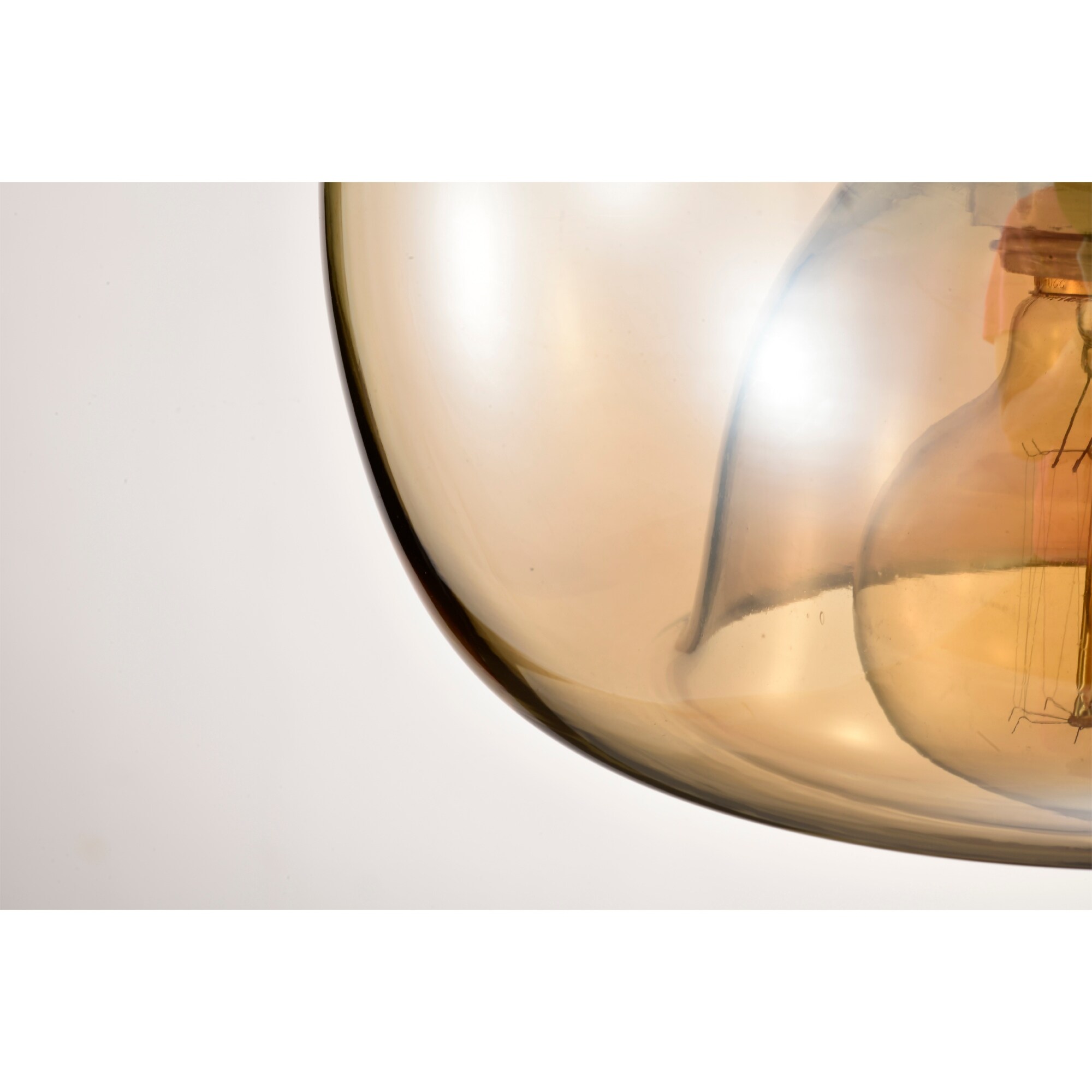 Mirka Brass Semi-Flush Mount Ceiling Lamp with Amber