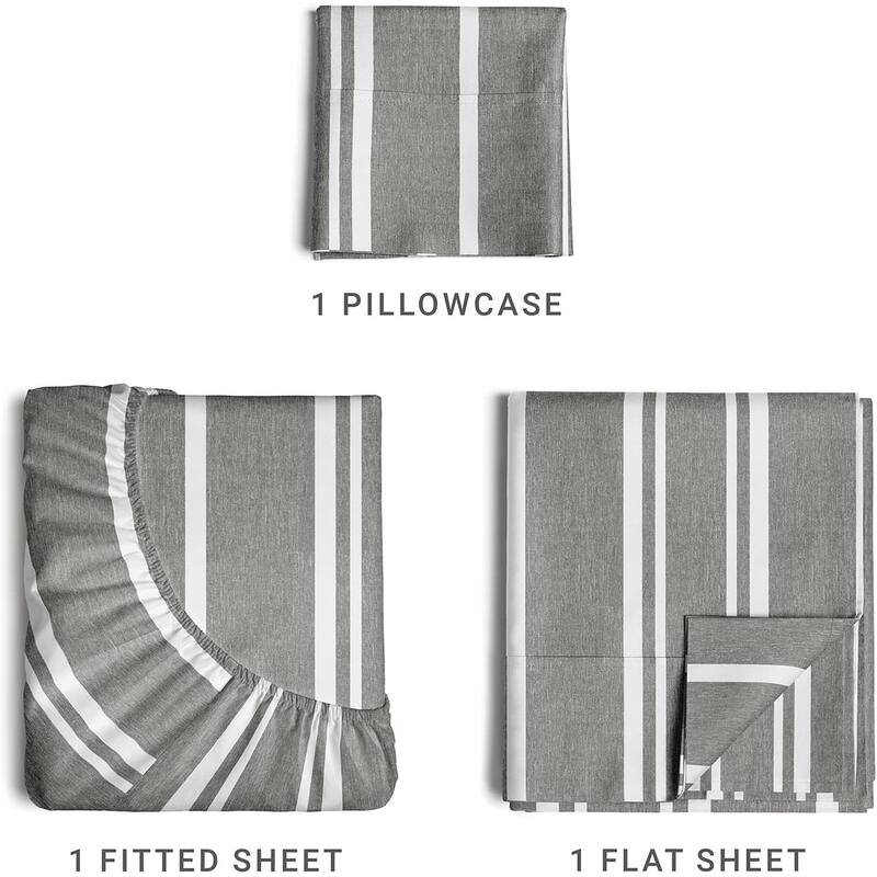 CGK Linens 4 Piece Solid Microfiber Deep Pocket Soft Bed Sheet Set