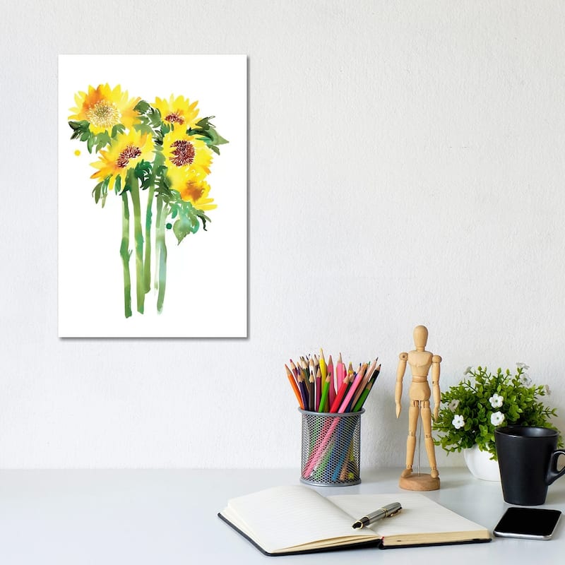 iCanvas "Sunflowers" by CreativeIngrid Canvas Print - 12x8x0.75