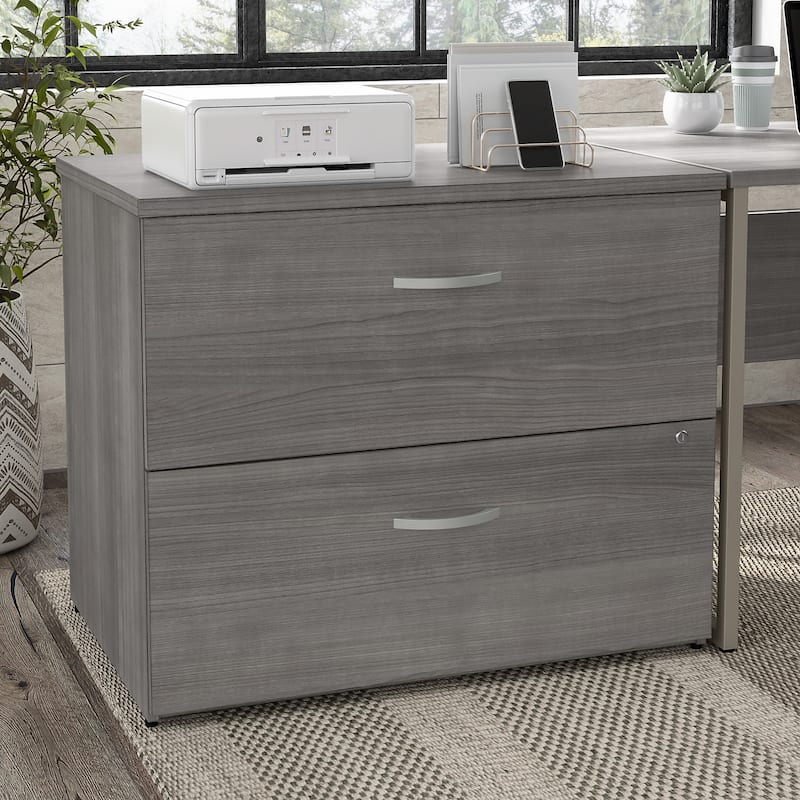Hybrid 2 Drawer Lateral File Cabinet by Bush Business Furniture - Platinum Gray