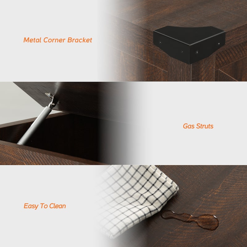 WAMPAT Modern Farmhouse Coffee Table