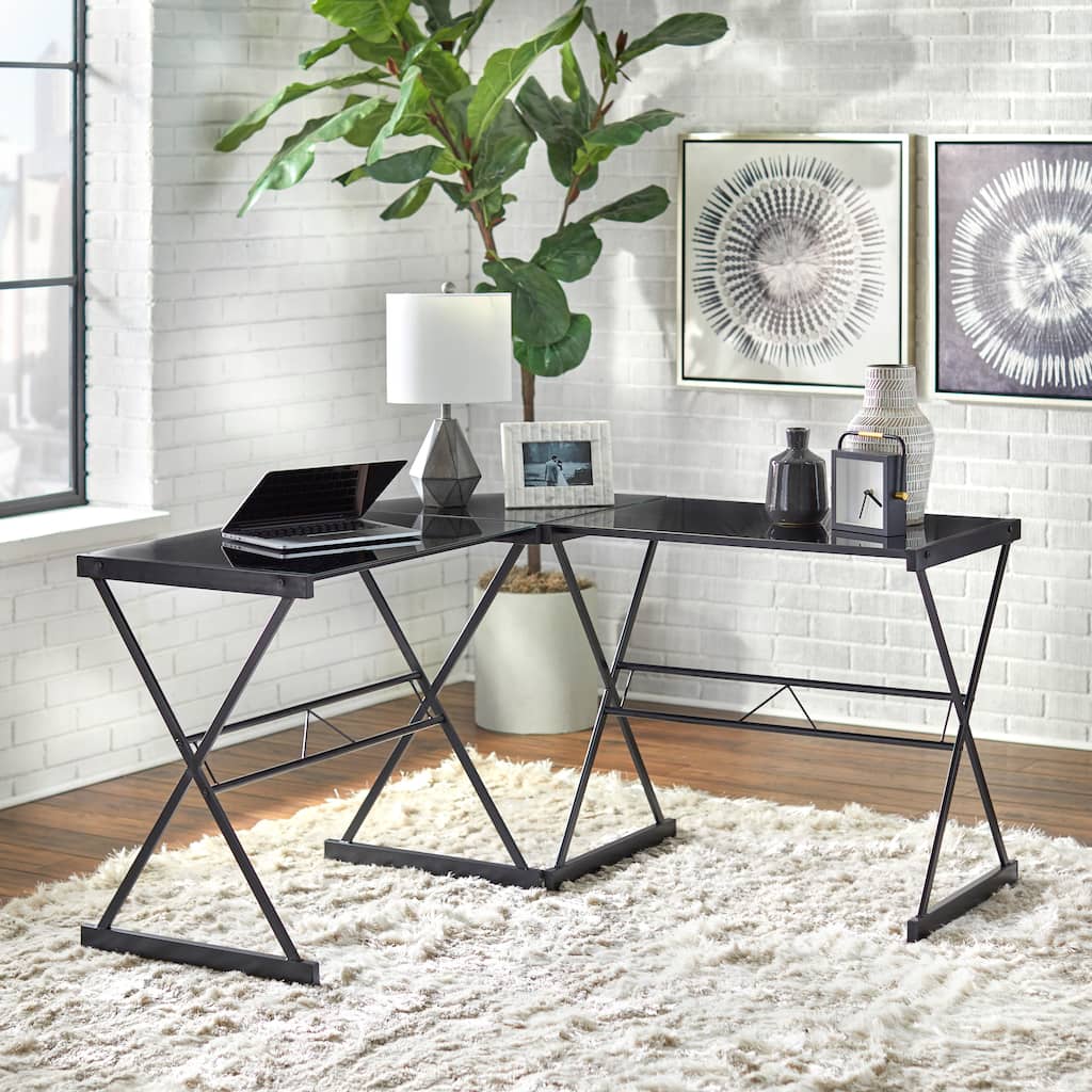 Simple Living Janae Glass Corner Desk