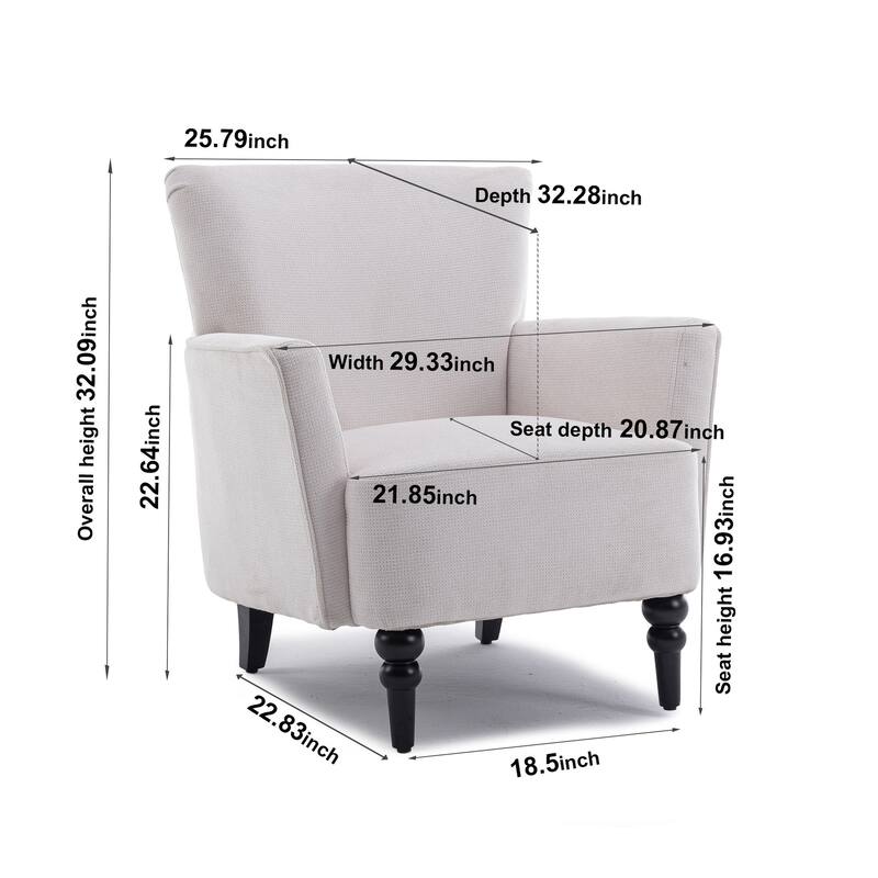 GEITIN Modern Accent Sofa Arm Chair with Wood Legs
