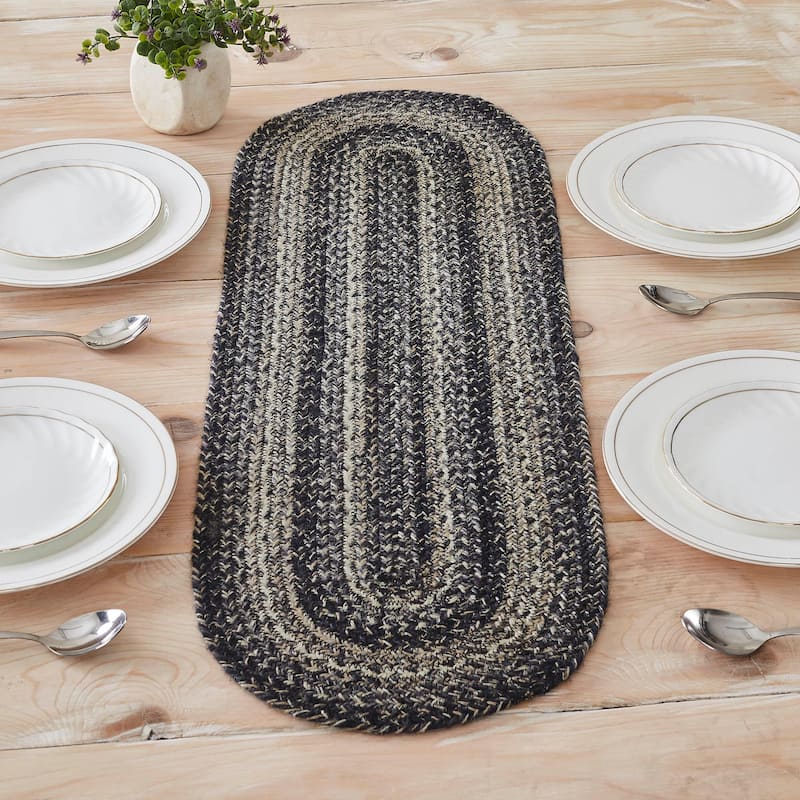 Sawyer Mill Black White Jute Oval Runner