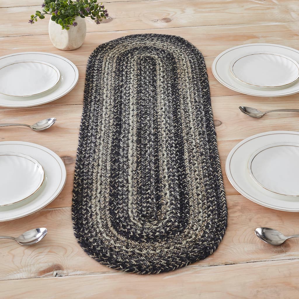 Sawyer Mill Black White Jute Oval Runner