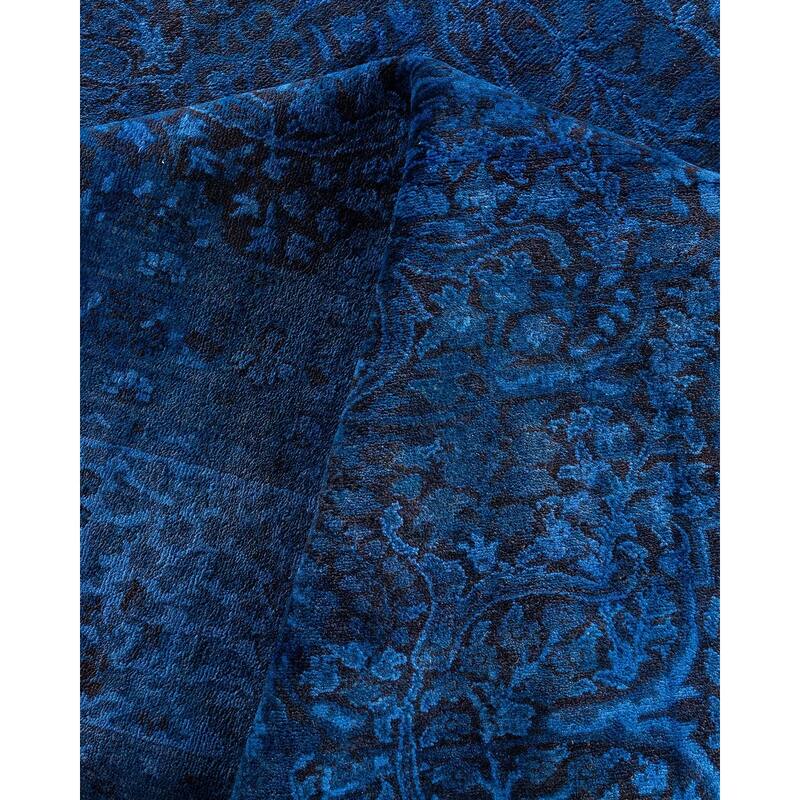Fine Vibrance One-of-a-Kind Hand-Knotted Area Rug - Blue, 9' 1" x 11' 9" - 9' 1" x 11' 9"