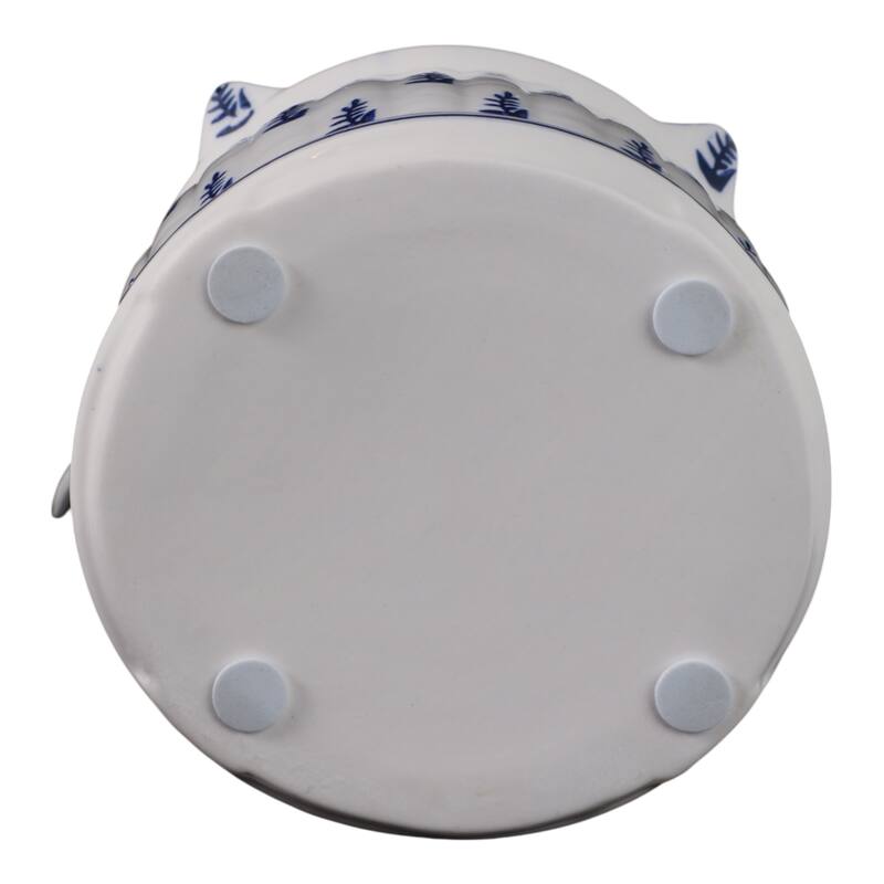 Ceramic Birdhouse Chinoiserie Floral Design Home and Garden Decor - 8" White - 7" x 7" x 8"