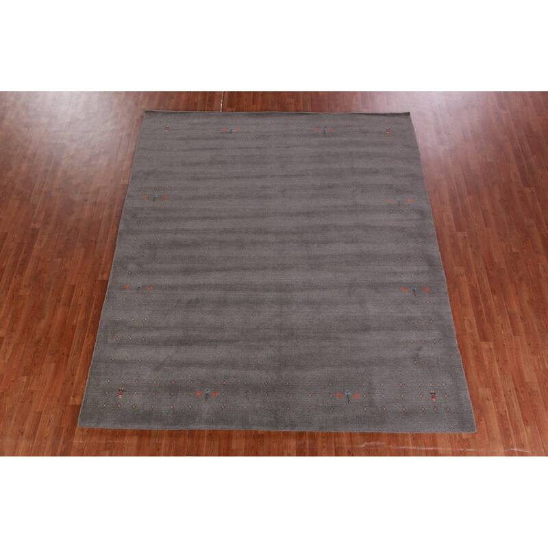 Hand Knotted Oriental 100% Wool Carpet Tribal Tribal Greys & Charcoal Gabbeh Area Rug - 10' 2'' X 8' 7''