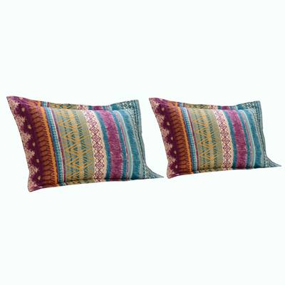 36 x 20 Cotton Filled King Size Sham with Tribal Motif Print, Multicolor