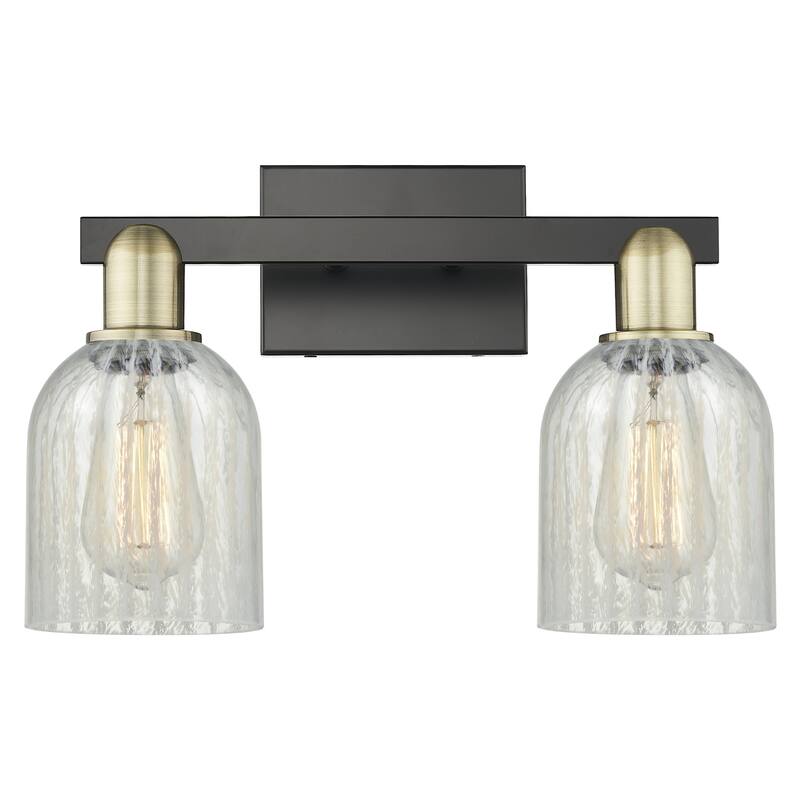 Innovations Lighting 716-2W-11-16 Caledonia Vanity Caledonia 2 Light - Black Antique Brass / Mouchette