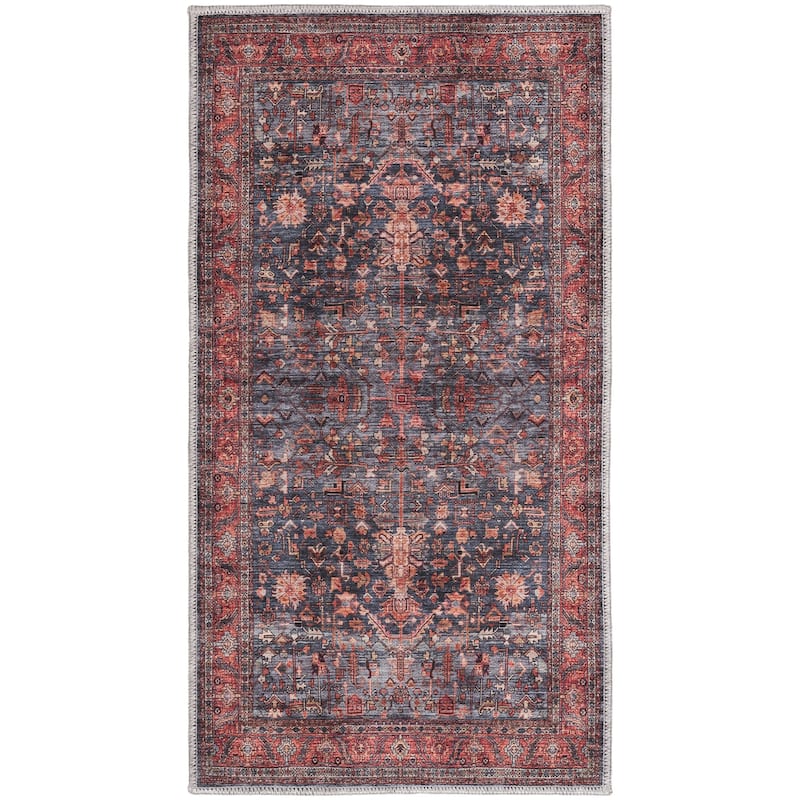 Brilliance Machine Washable Persian Floral Area Rug