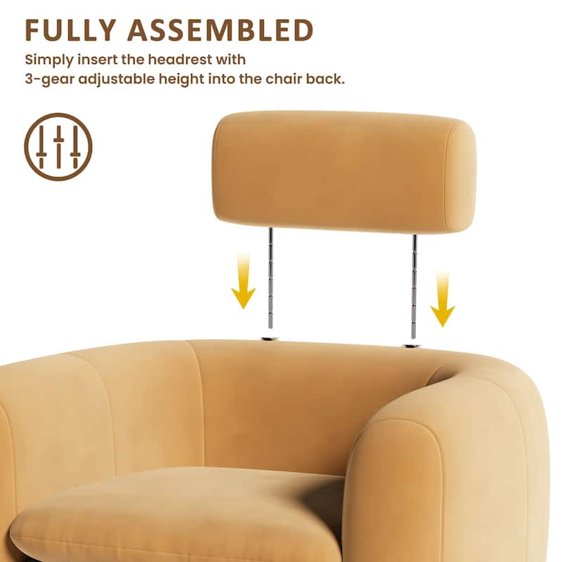 35" Oversized Swivel Accent Chair