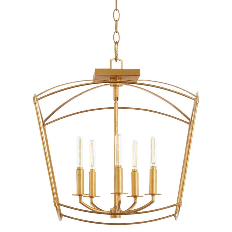 Quorum International 2812-18 Mantle 5 Light 19" Wide Pendant - Gold Leaf