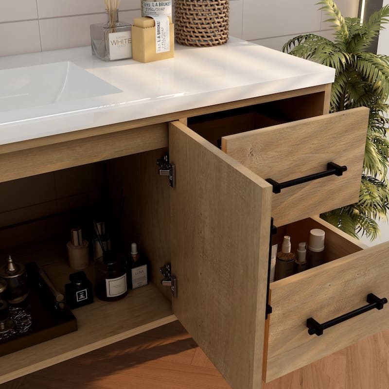Victoria 60'' Wall-mounted Vanity with Single Reinforced Acrylic Sink - 59.5