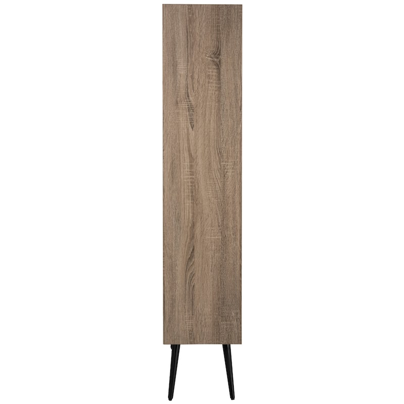 SAFAVIEH Hladgerdur Oak Brown/ Black Etagere - 25.2' x 11.8' x 63' - 25Wx12Dx63H