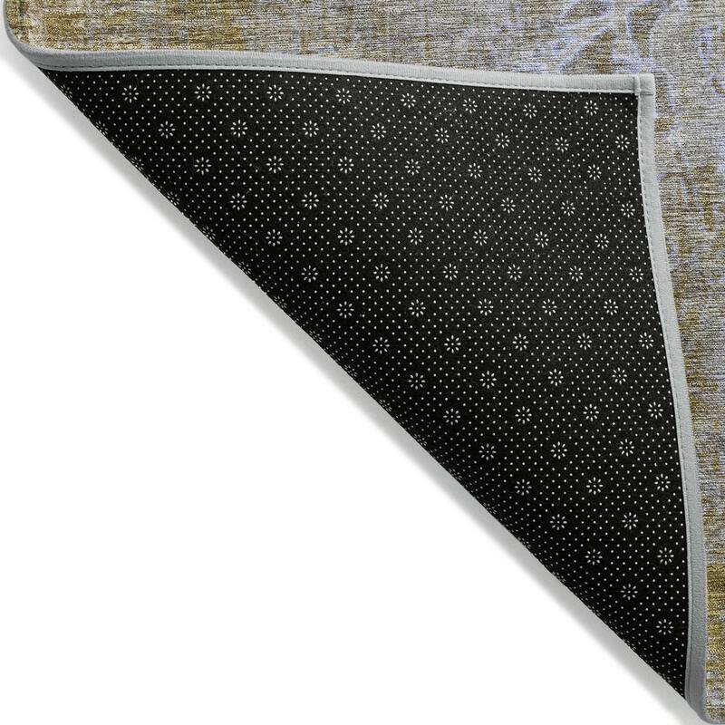 Machine Washable Indoor/ Outdoor Modern Floral Chantille Rug