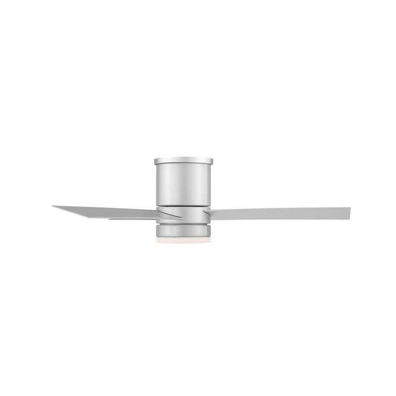 Axis 44 Inch Three Blade Indoor / Outdoor Smart Flush Mount Ceiling Fan with Six Speed DC Motor and LED Light.
