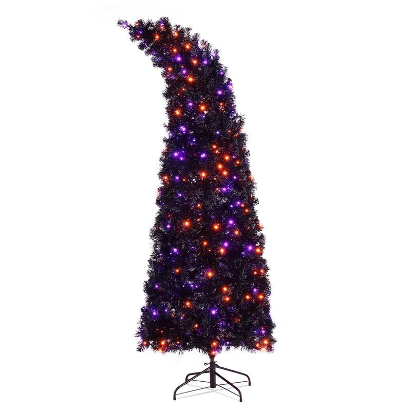 7ft Wizard Hat Shape with Light 10 Functions With Remote Control Christmas Tree - N/A