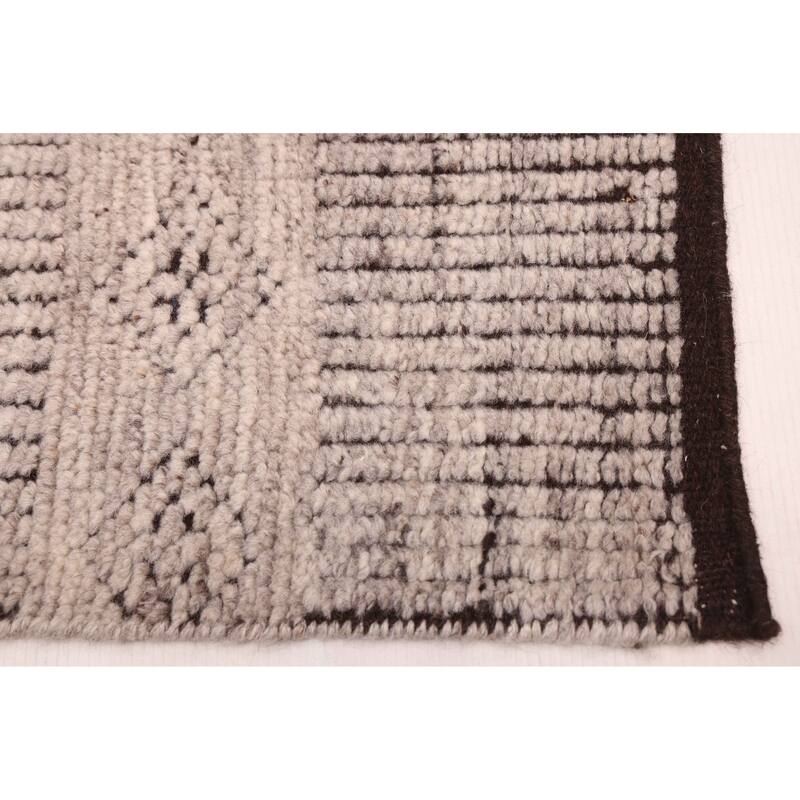 ECARPETGALLERY Hand-knotted Tangier Light Grey Wool Rug - 5'0 x 8'0