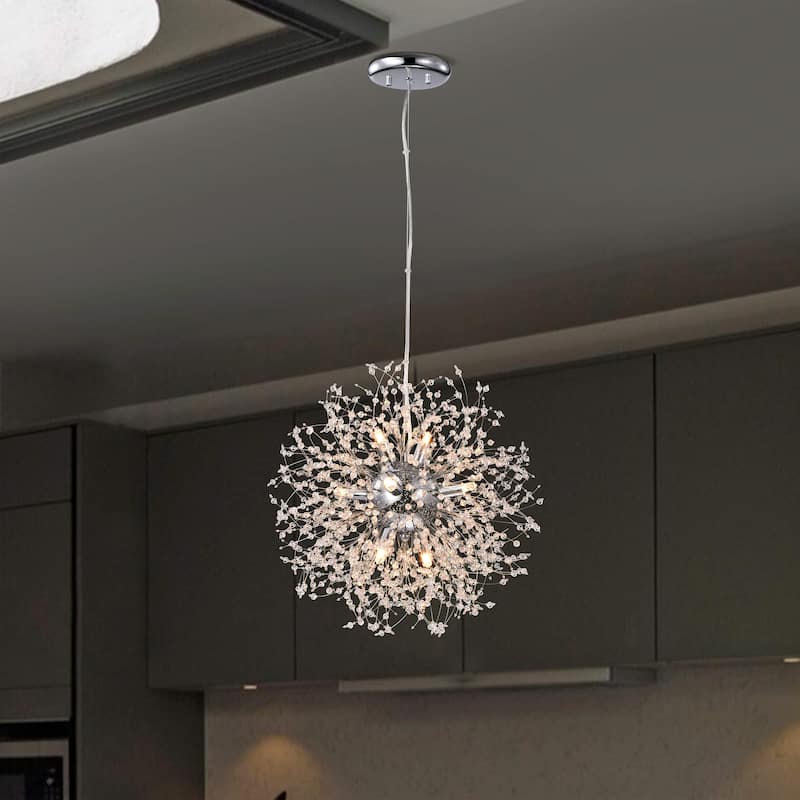Liria 8-Light Chrome Clear Beads Firework Pendant Chandelier