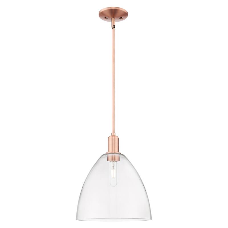 Innovations Lighting Endless Possibilities Arcadia - Bristol - 1 Light 12" Stem Hung Mini Pendant - Clear/Antique Copper