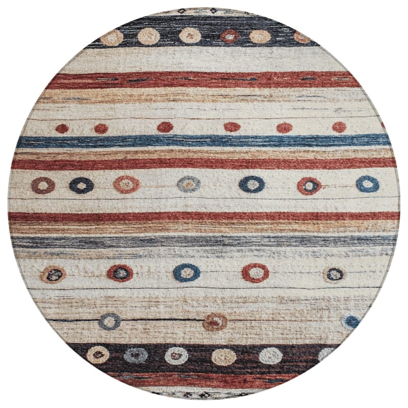 HomeRoots Striped Transitional Rectangle Outdoor Rug
