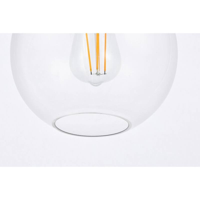 Enzo 1-Light Plug in Pendant with Clear Shade - Black - 8" Diameter