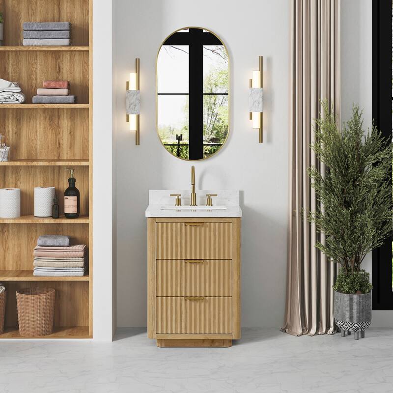 Cadiz Bath Vanity with Composite Stone Top and Mirror