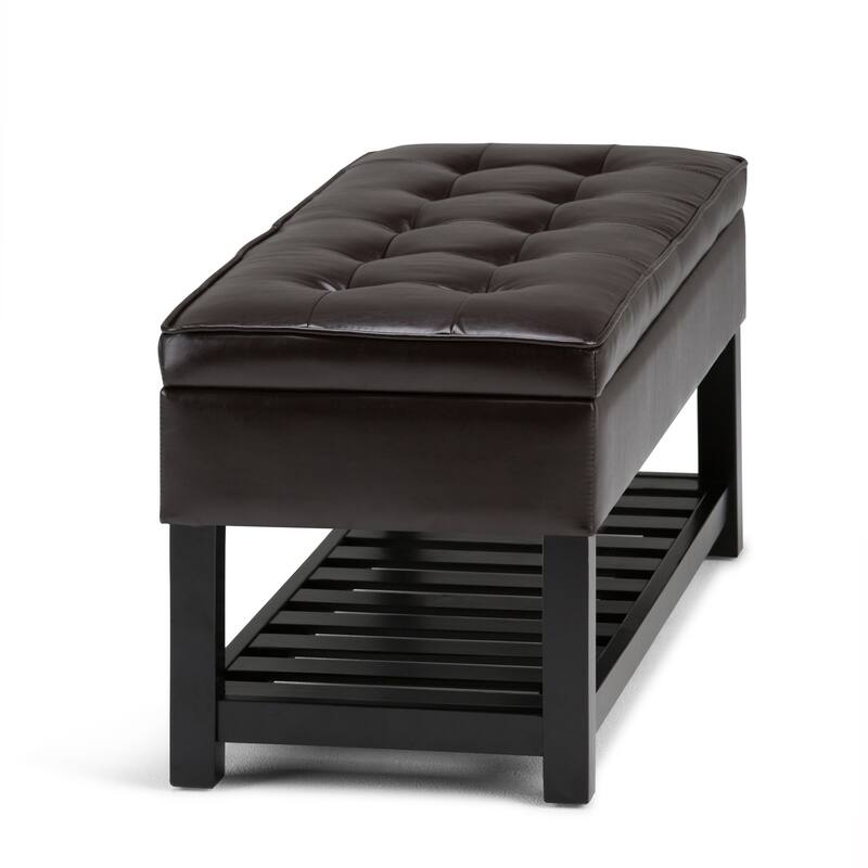 Modern Storage Ottoman Bench with Open Bottom