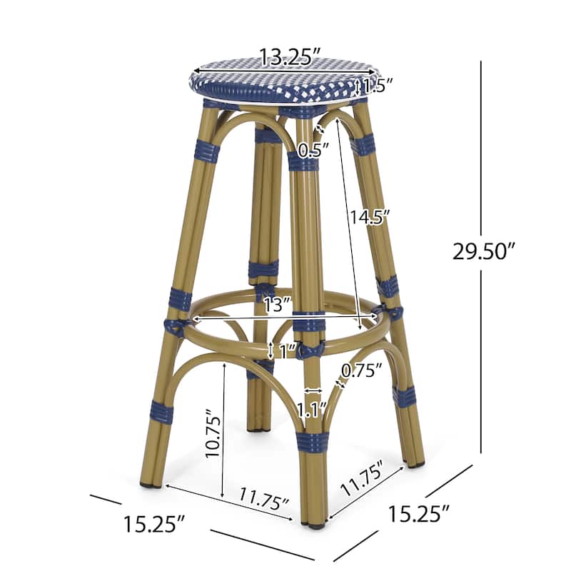 Starla Outdoor Aluminum and Wicker 29.5 Inch Barstools (Set of 4) by Christopher Knight Home