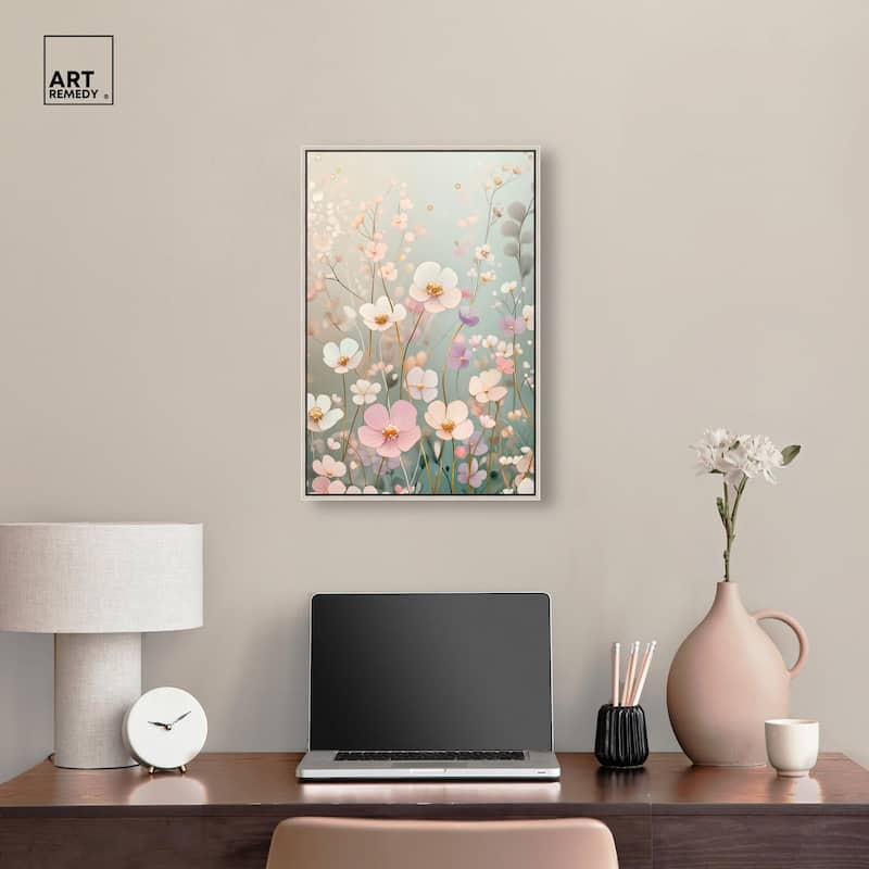 Tiny Blooms I Canvas by Art Remedy
