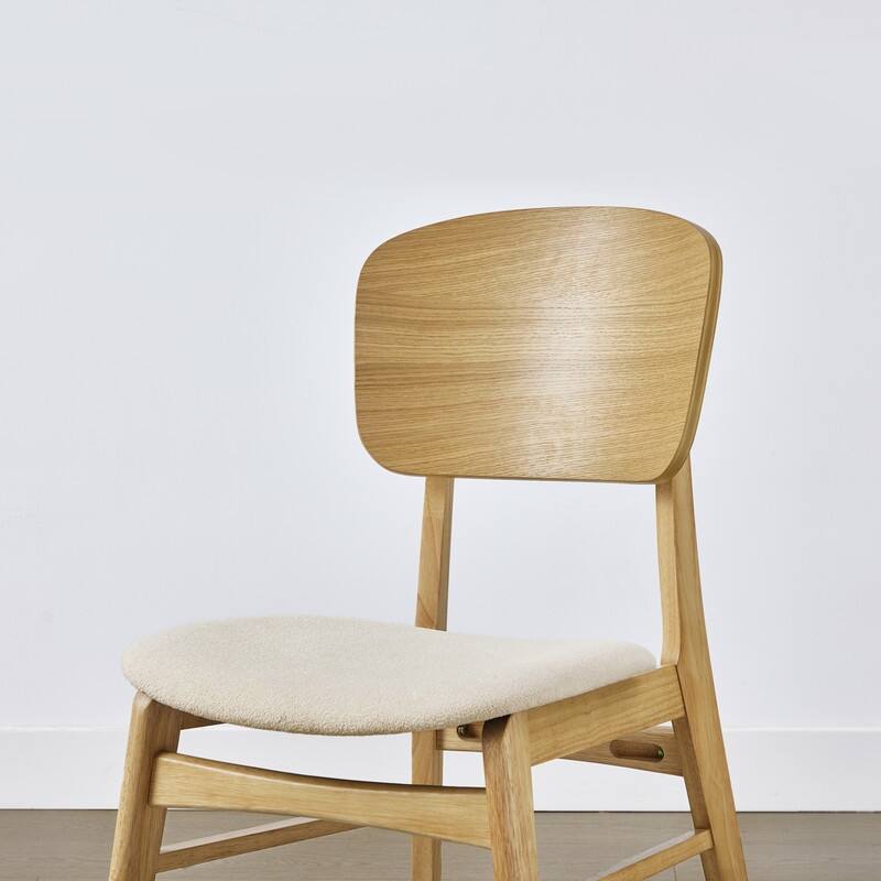 Spruce & Spring Modern Wood Dining Chairs with Ergonomic Back and Cushioned Seat