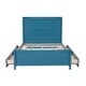 preview thumbnail 14 of 27, Full Size Platform Kids Bed Frame with Storage Shelves, 4-Drawers & Elegant Headboard for Modern Style and Functionality, Blue