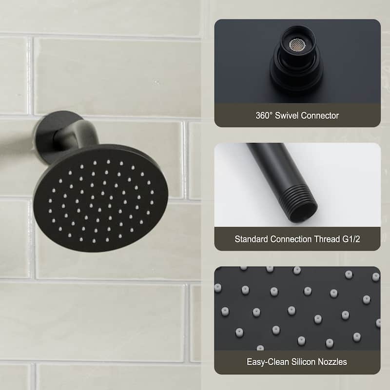 Pressure Balanced 3-Spray Patterns 2.5 GPM 12 in. Dual Shower Head Ceiling Mount Fixed and Handheld Shower Head - 12" x 12"