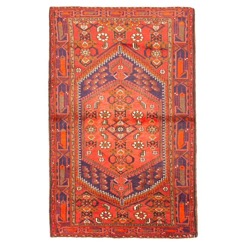 ECARPETGALLERY Hand-knotted Andelz Red Wool Rug - 4'2 x 6'7