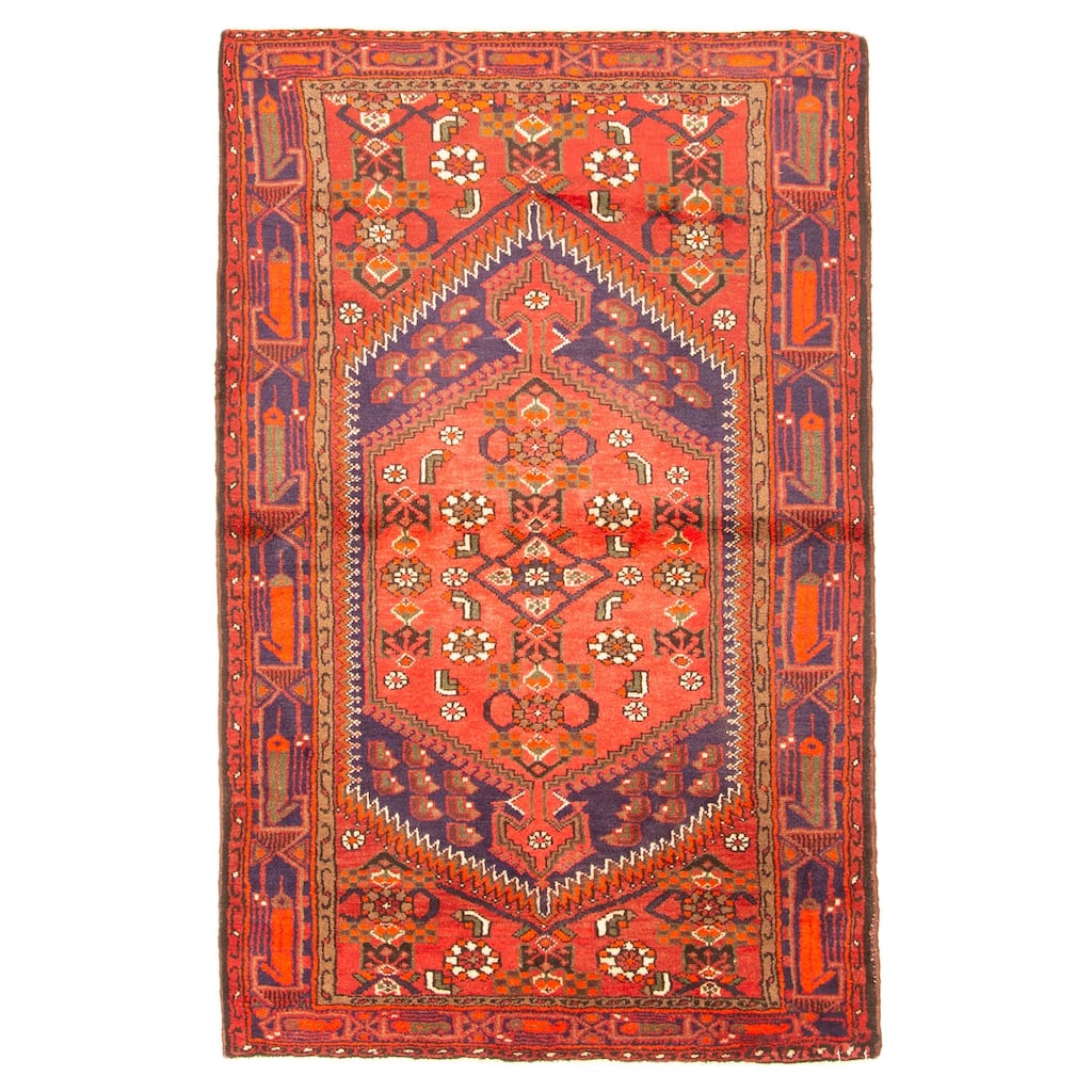 ECARPETGALLERY Hand-knotted Andelz Red Wool Rug - 4'2 x 6'7