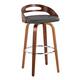 Option Grey Faux Leather/Walnut Wood/Chrome Metal