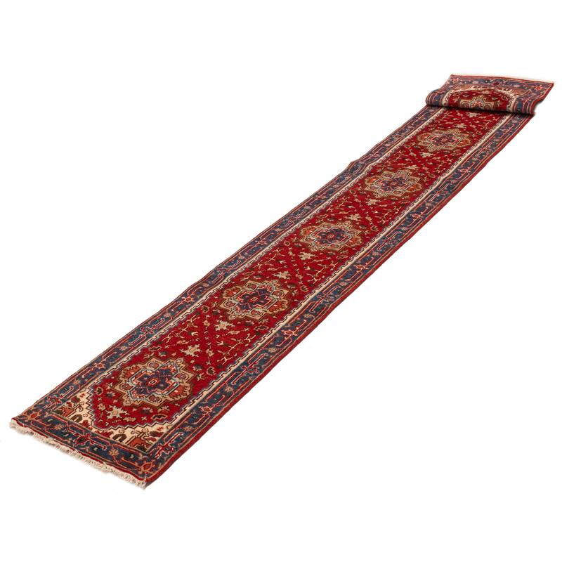ECARPETGALLERY Hand-knotted Serapi Heritage Red Wool Rug - 2'5 x 16'2