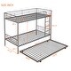preview thumbnail 4 of 7, Metal Bunk Bed Twin-Over-Twin w/Trundle Detachable Bedframe for 3 Kids