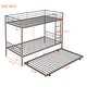 preview thumbnail 16 of 14, Silver Twin over Twin Metal Bunk Bed with Trundle