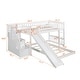 preview thumbnail 8 of 6, White Stairway Twin Over Twin Bunk Bed with Two Drawers and Slide