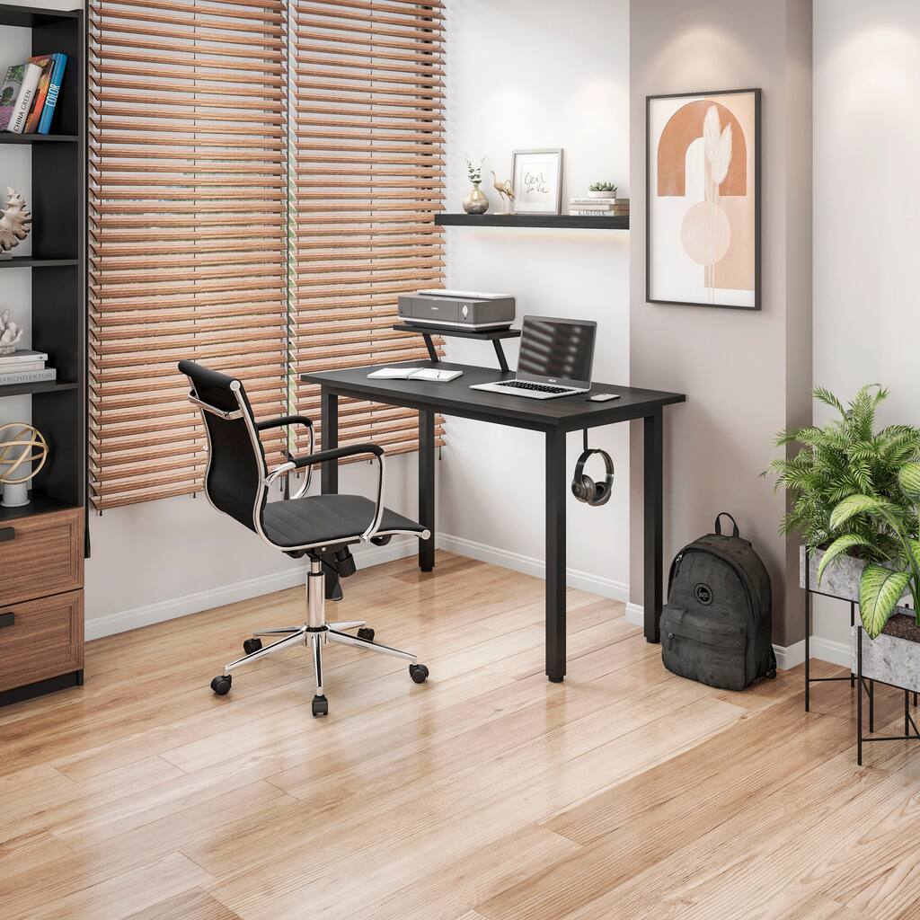 Industrial Writing Desk for Bedroom or Office, Black