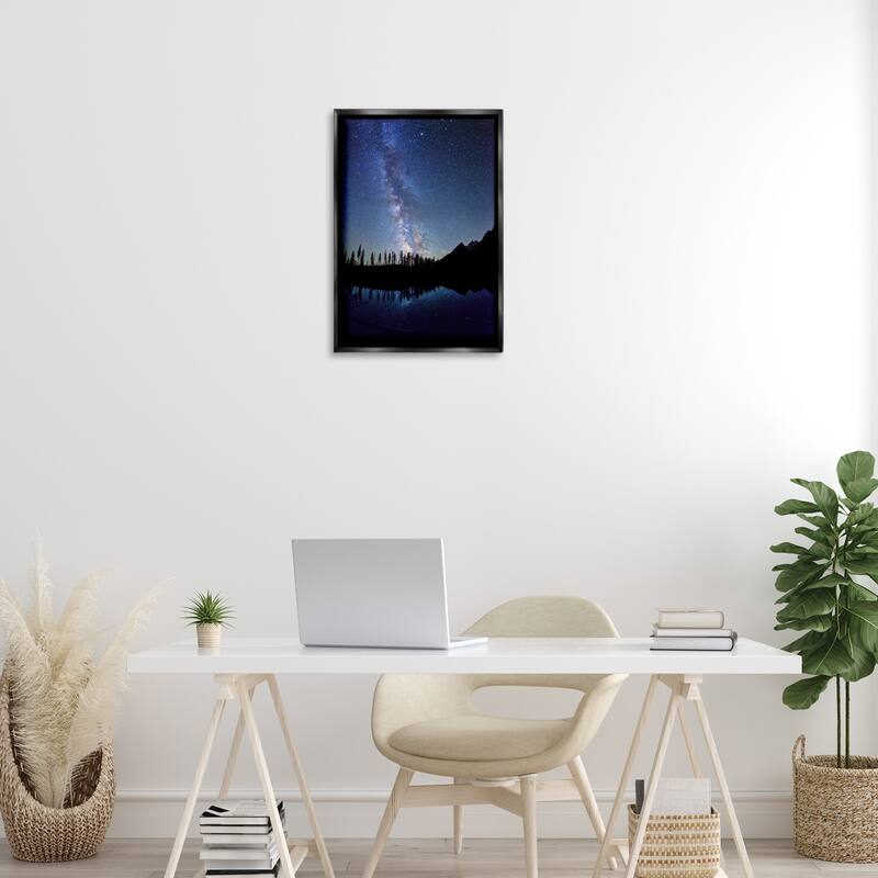 Stupell Nebula Reflection in Lake Framed Floater Canvas Wall Art Design By Royce Bair