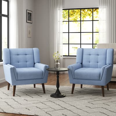 Mid Century Modern Upholstered Linen Accent chairs Armchair