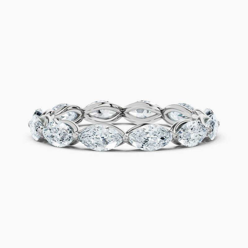 Auriya 14k Gold Marquise East-West Lab Grown Diamond Eternity Band 1.50 - 6.00 ct. tw. (F-G, VS) - 1.80 ct. wt. - 5 - White