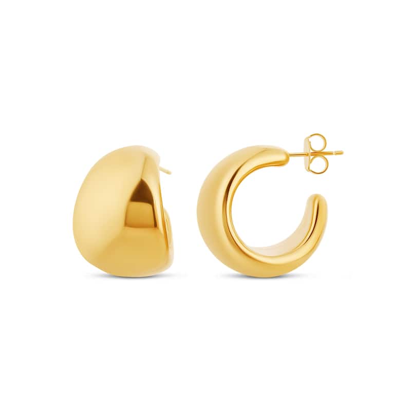 SHYMI Curved Rounded Hoop Earrings - Gold