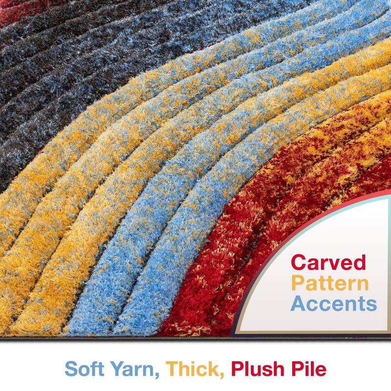 Well Woven San Francisco Mojave Geometric Shag Area Rug
