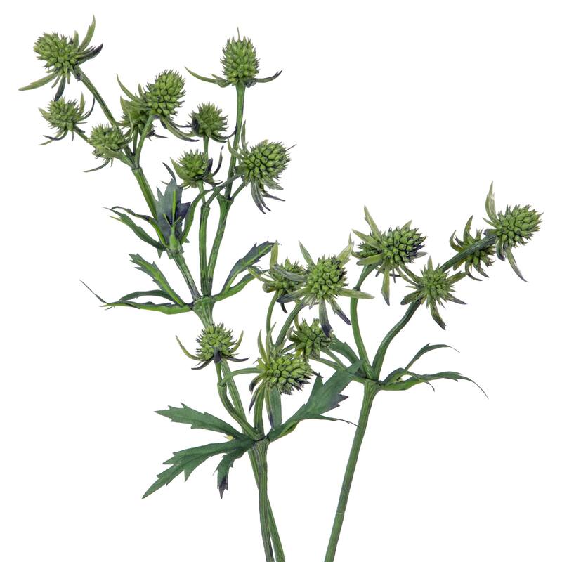 Thistle Artificial Floral Spray - 25" - Green
