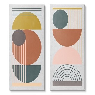 Stupell Geometric Study of Lines Arches Circles, 2pc Multi Piece Canvas ...
